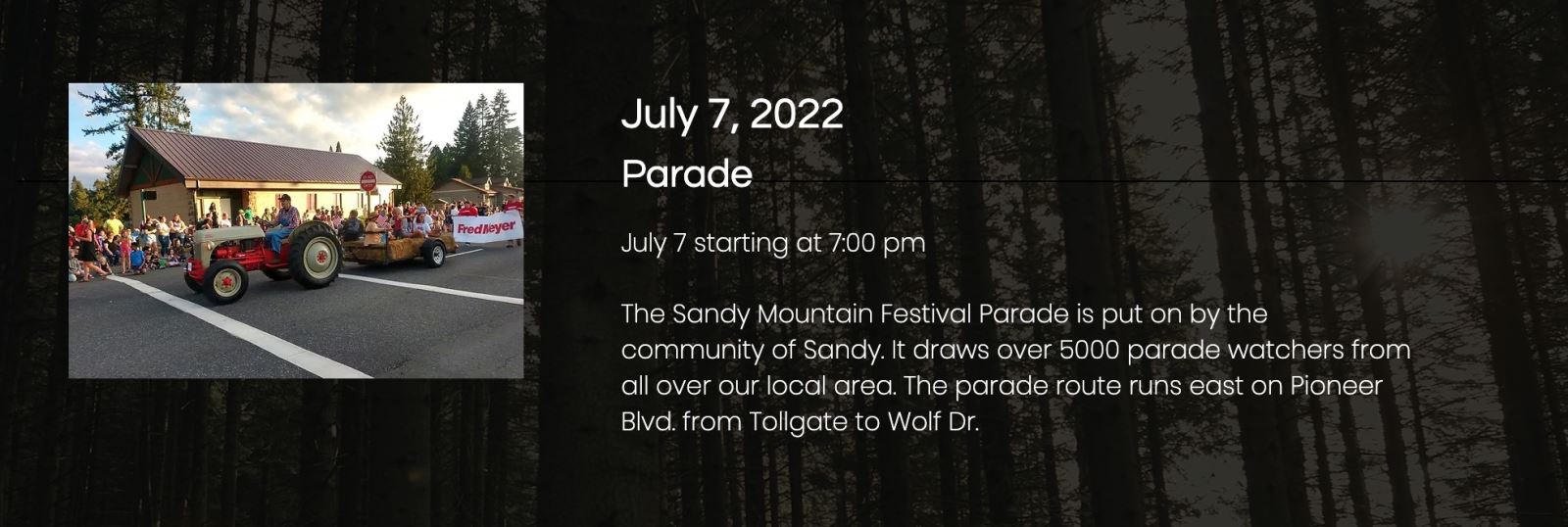 Sandy Mountain Festival Parade Liz Warren Mt. Hood Real Estate